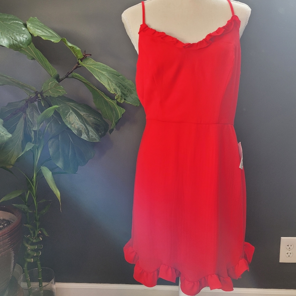 Red Ruffled Mini Dress